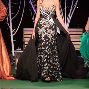 Black floral Mac Duggal evening gown
